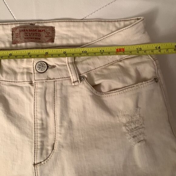 Zara Basic Heritage Skinny Distressed Denim Women’s Jeans Size 4 - Picture 3 of 13